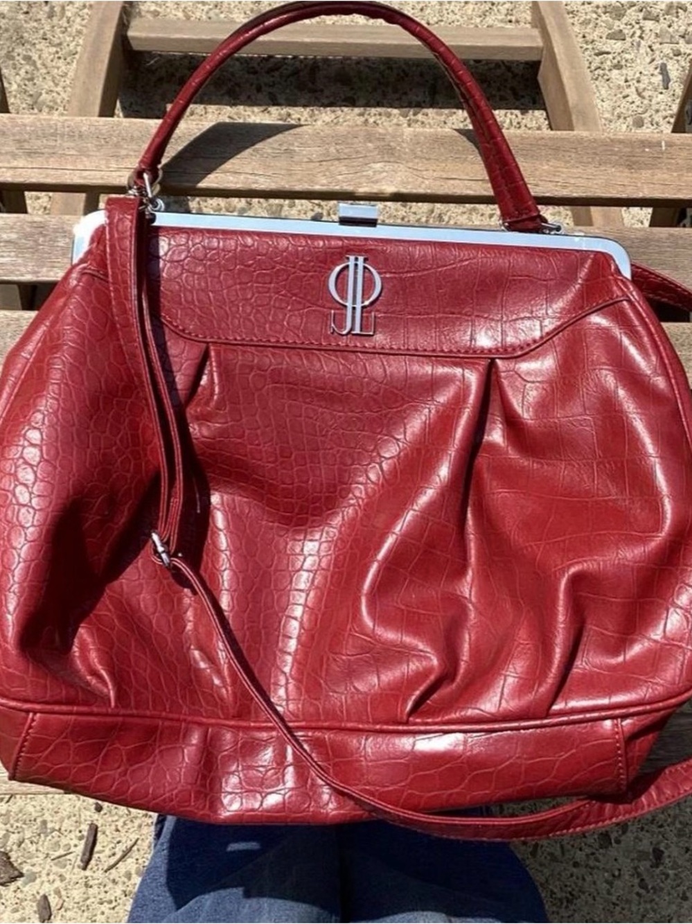 Red Leather Jennifer Lopez Handbag